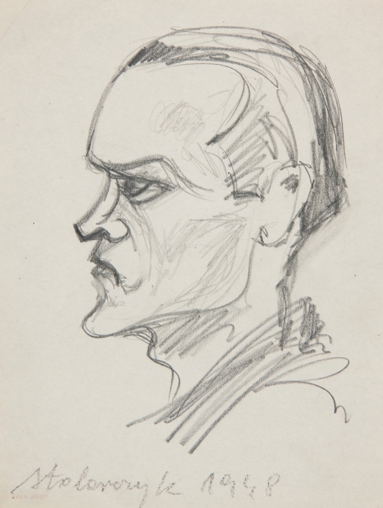 Portret kolegi Stolarczyka, studenta ASP w Krakowie. by Marian Kopf