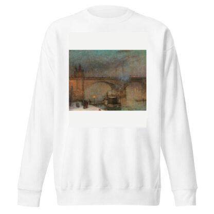 Prague, a Steamboat on the River Vltava in front of Palacky Bridge by Jakub Schikaneder Sweatshirt