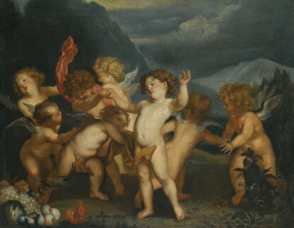 Putti In A Landscape by Follower of Anthony van Dyck