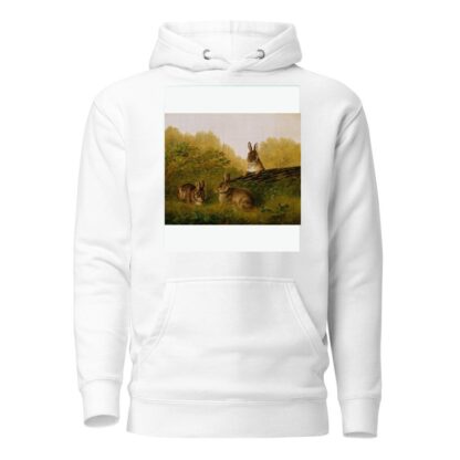 Rabbits on a Log by Arthur Fitzwilliam Tait Hoodie