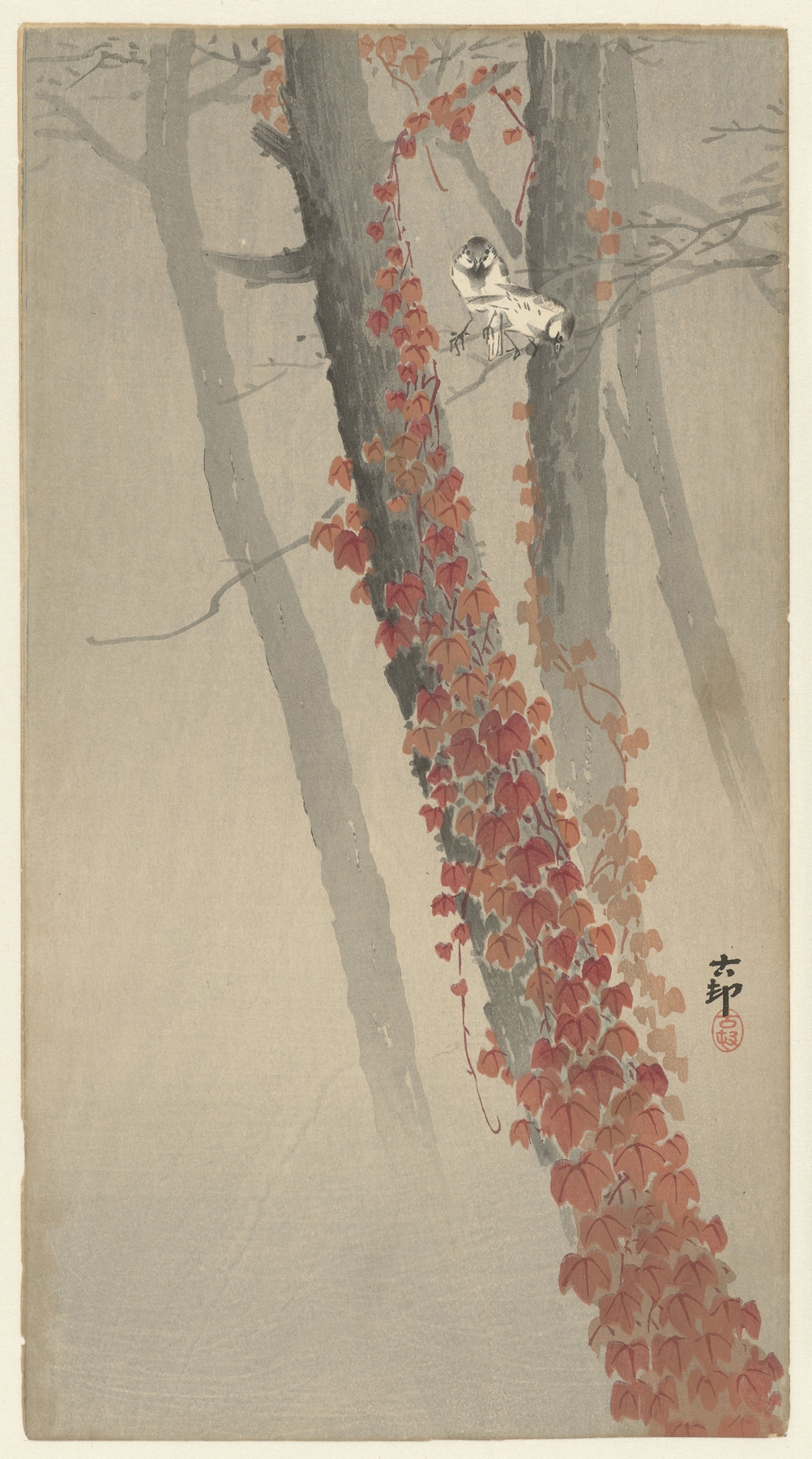 Red ivy by Ohara Koson