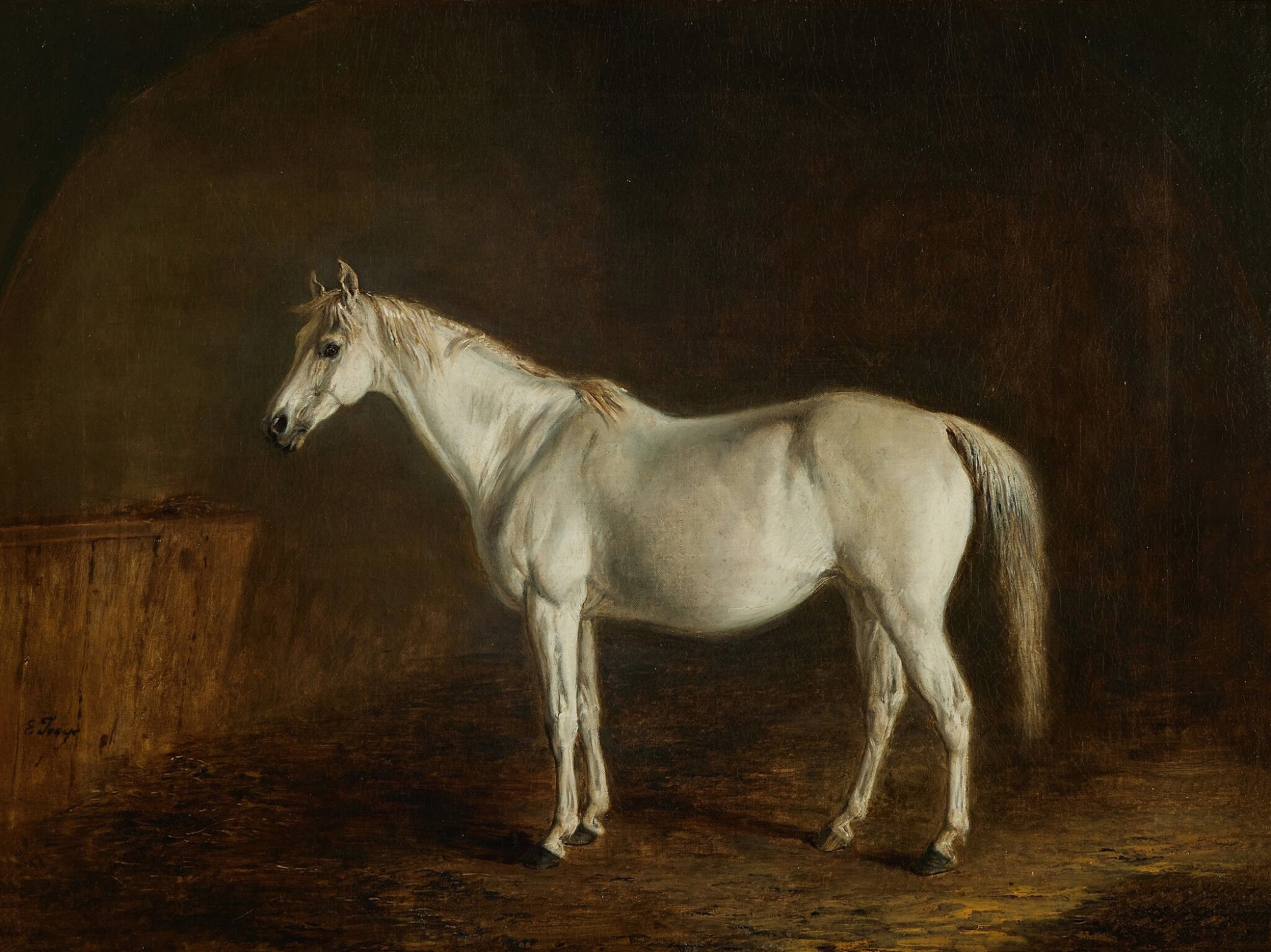 Reel with Gray Racehorse by Edward Troye