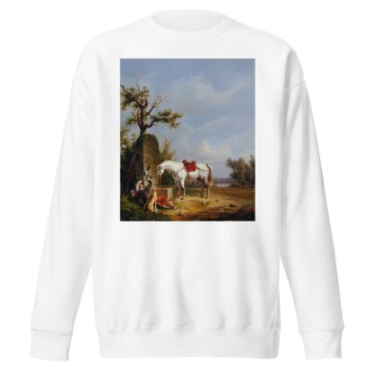 Reiter mit Pferd by Edmond Jean-Baptiste Tschaggeny Sweatshirt