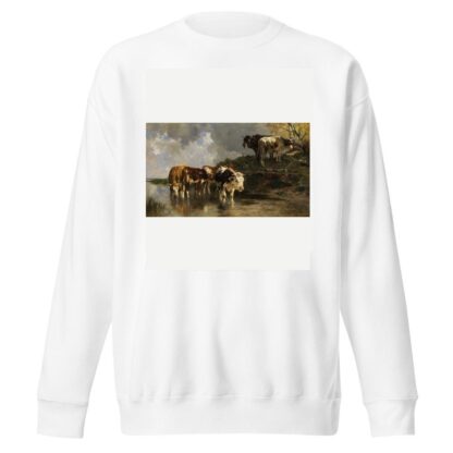 Rinder an der Tränke by Anton Braith Sweatshirt