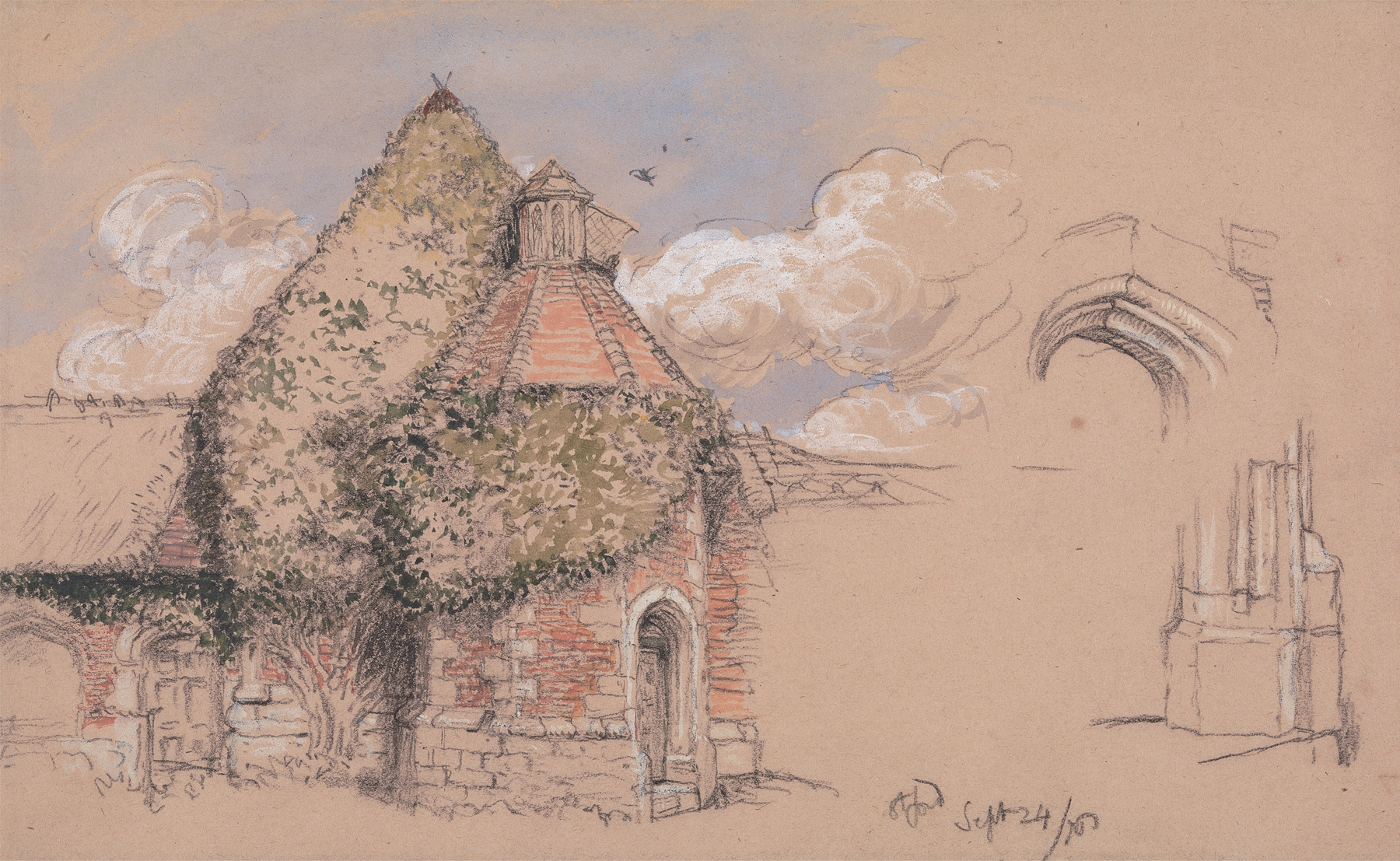 Ruins of the Ancient Palace of the Archbishops of Canterbury at Otford, Kent, September 24, 1856 by Charles West Cope