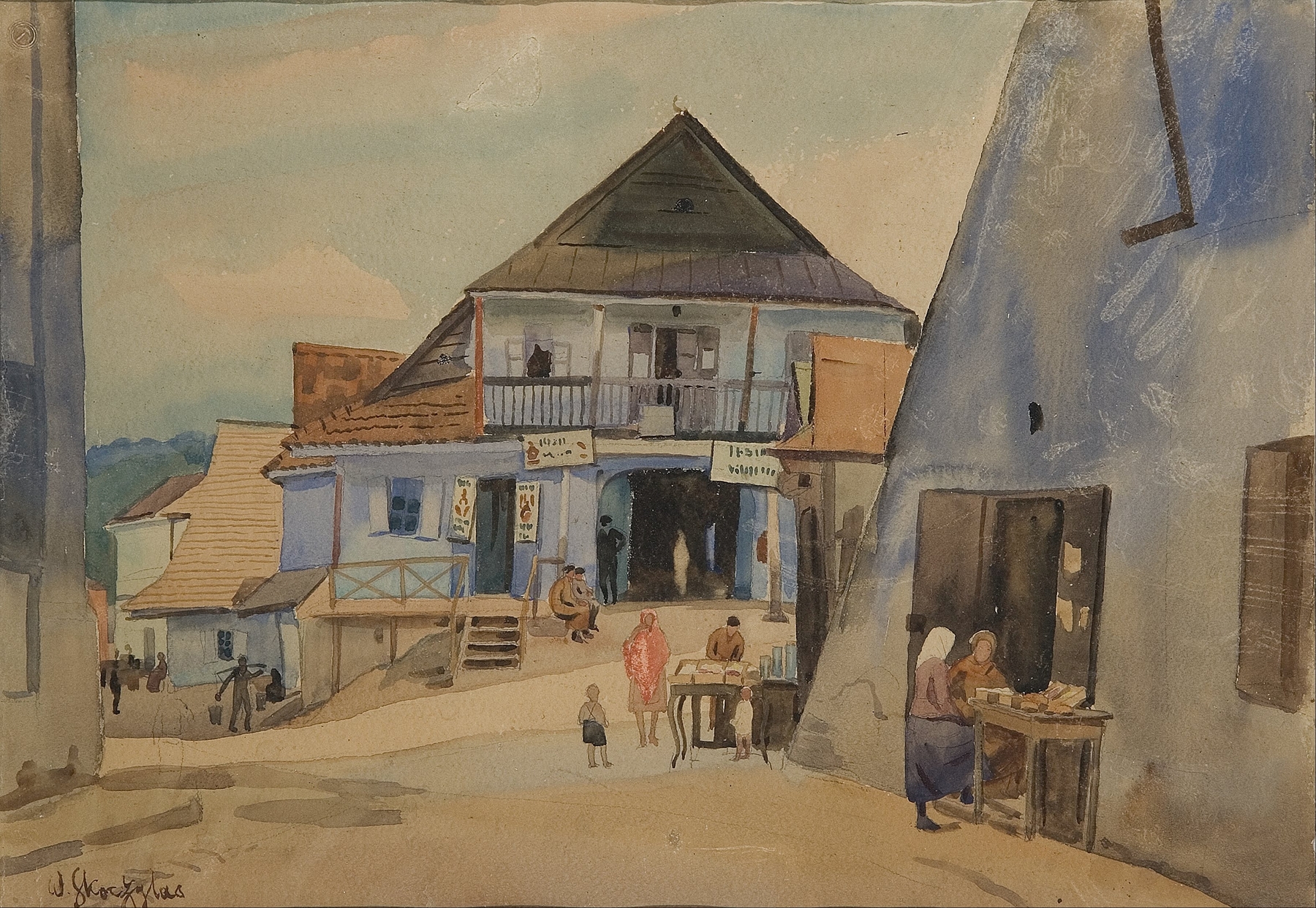 Rynek w Kazimierzu nad Wisłą by Władysław Skoczylas