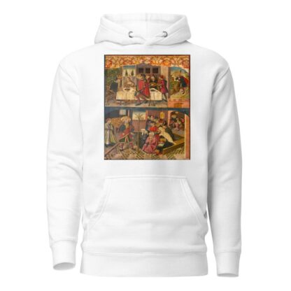 Saint Christopher Taking Leave of the King Who Feared Satan; Saint Christopher and His Converts by Martín de Soria Hoodie