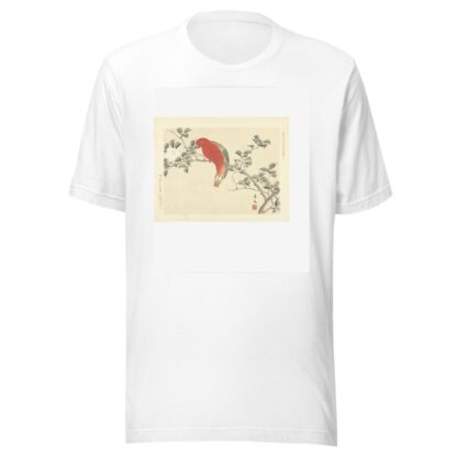 Sasanqua camellia and chattering lory parrot by Matsumura Keibun T-Shirt