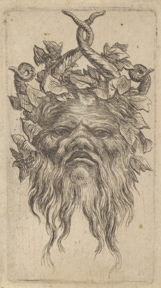 Satyr Mask with Hooked Horns and an Ivy Wreath by François Chauveau