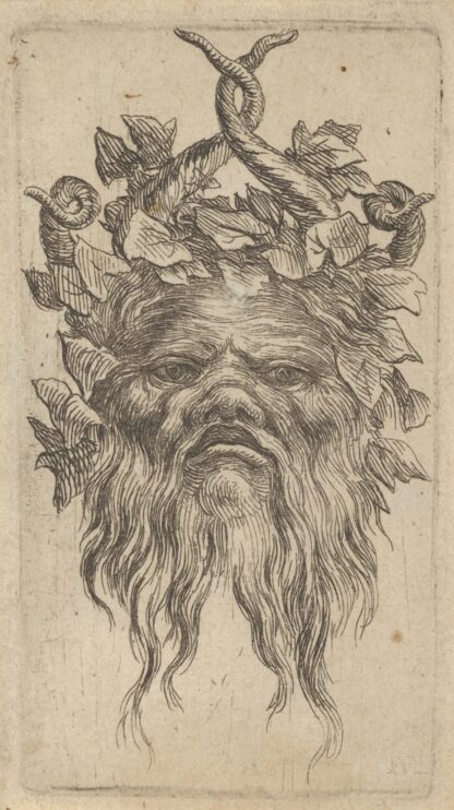 Satyr Mask with Hooked Horns and an Ivy Wreath by François Chauveau