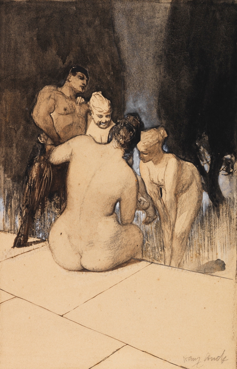 Satyr mit Nymphen und Kind by Franz von Stuck