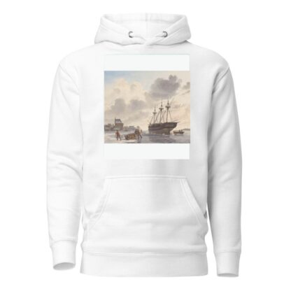 Schip in het ijs op een rivier bij een stad by Hendrik Abraham Klinkhamer Hoodie