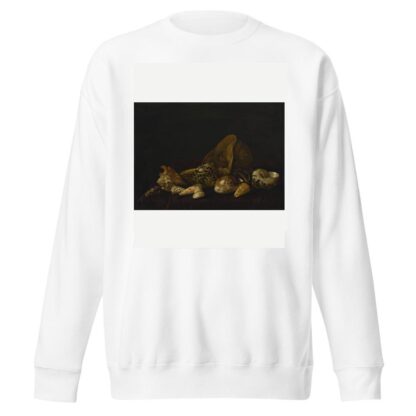 Seashells in a purple tapestry by Abraham Van Calraet Sweatshirt