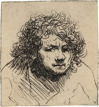 Self-Portrait: leaning forward Bust by Rembrandt van Rijn