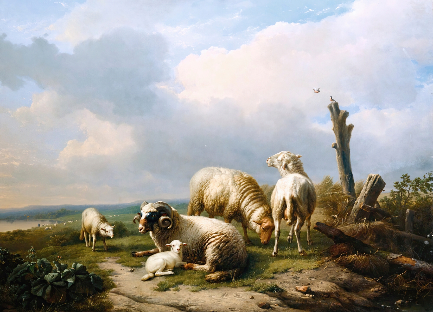 Sheep In A Landscape by Eugène Joseph Verboeckhoven