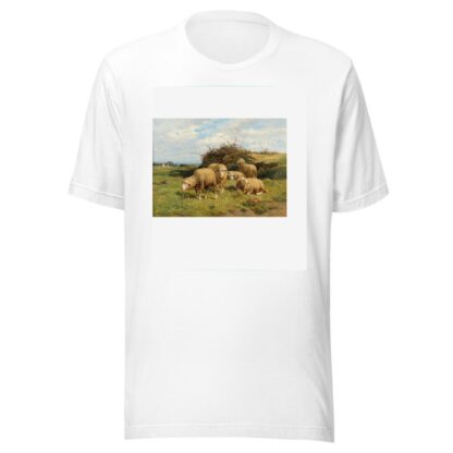 Sheep in a meadow by Cornelius van Leemputten T-Shirt