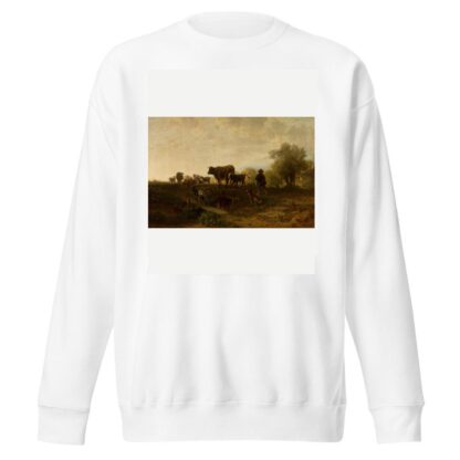 Shepherd with cattle by Friedrich Voltz Sweatshirt