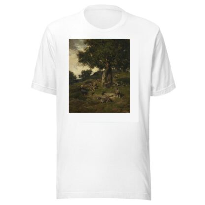 Shepherdess and Sheep by Charles Emile Jacque T-Shirt