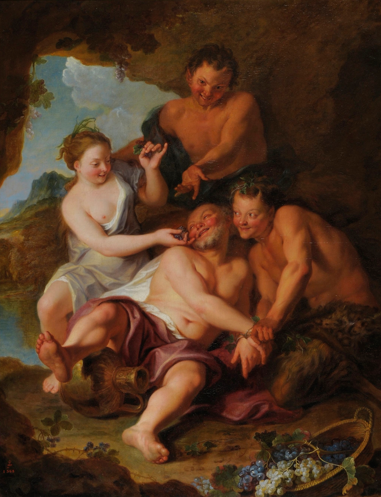 Silène barbouillé de mûres par Églé by Antoine Coypel