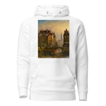 Skaters on a canal in Amsterdam with a view of the Zuiderkerk beyond by Johannes Franciscus Spohler Hoodie