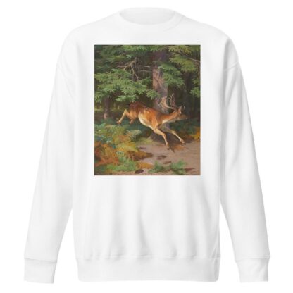 Skovparti med kronvildt i en lysning by Adolf Mackeprang Sweatshirt