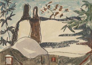 Snowy Rooftops and Trees by Arthur Dove