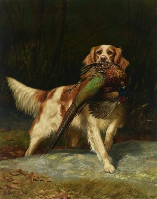 Springer Spaniel with Pheasant by Alexander Pope