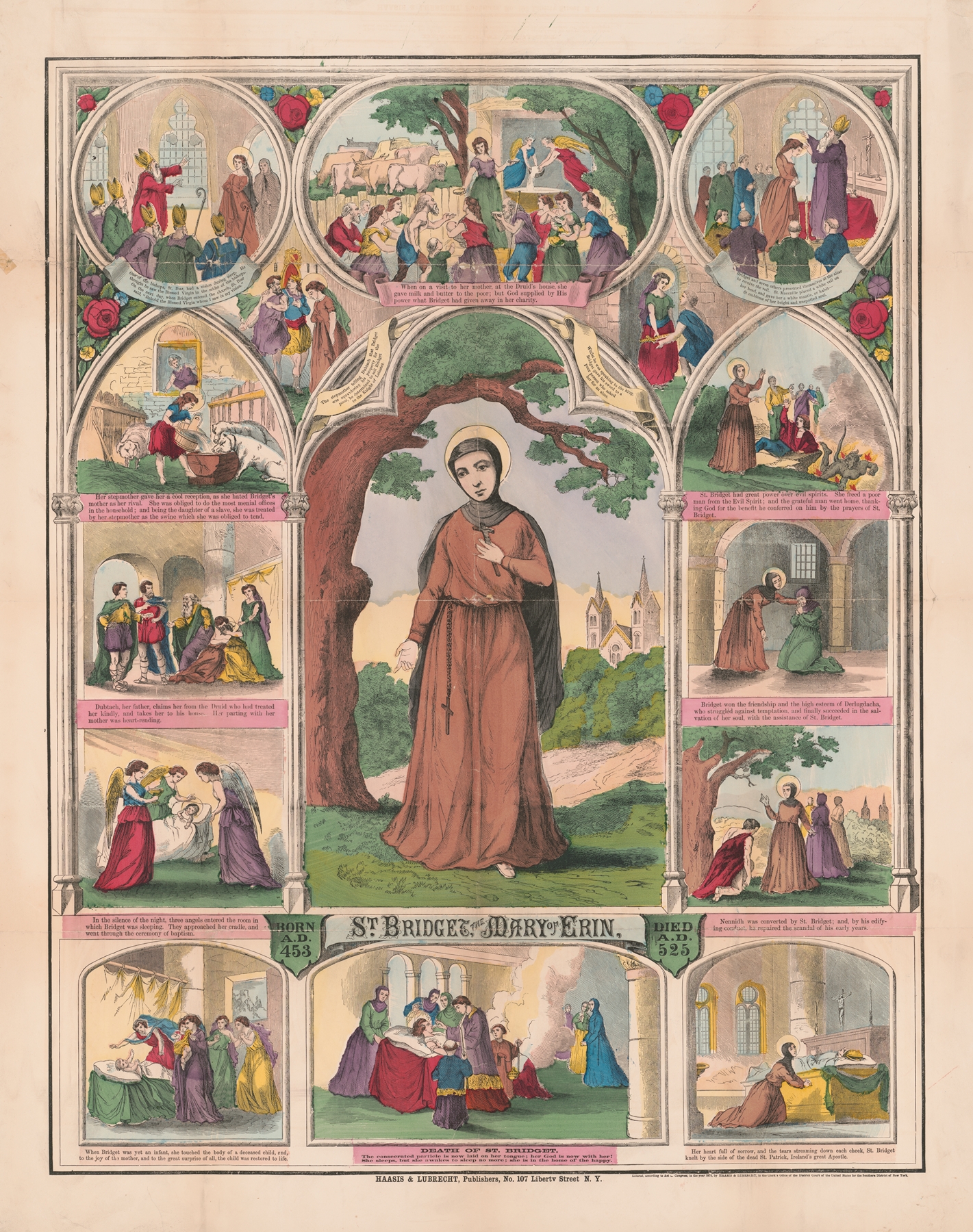 St. Bridget, the Mary of Erin born A.D. 453 died A.D. 525 by Haasis & Lubrecht