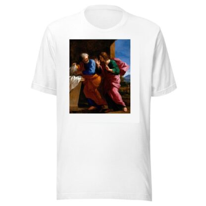 St. John and St. Peter at Christ’s Tomb by Giovanni Francesco Romanelli T-Shirt