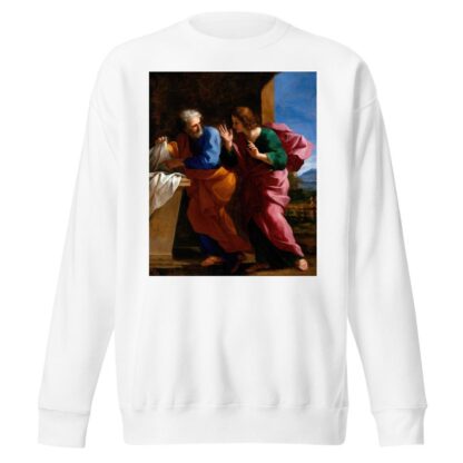 St. John and St. Peter at Christ’s Tomb by Giovanni Francesco Romanelli Sweatshirt