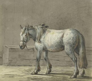 Staand paard in een stal, naar links by Jean Bernard