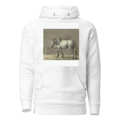 Staand paard in een stal, naar links by Jean Bernard Hoodie