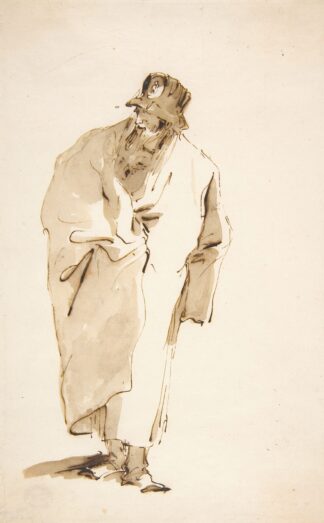 Standing Man in a Full Coat and High Hat with a Medaillon by Giovanni Battista Tiepolo