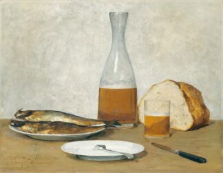 Still Life; Herrings by Albert Anker