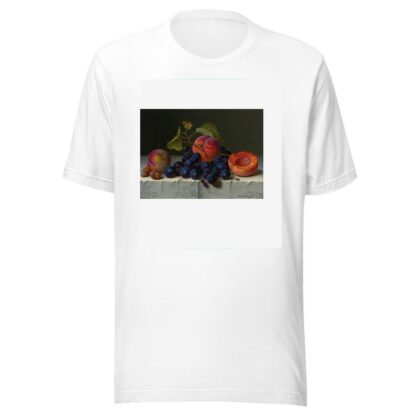 Still Life Of Peaches, Grapes, And Nuts On A Table by Emilie Preyer T-Shirt