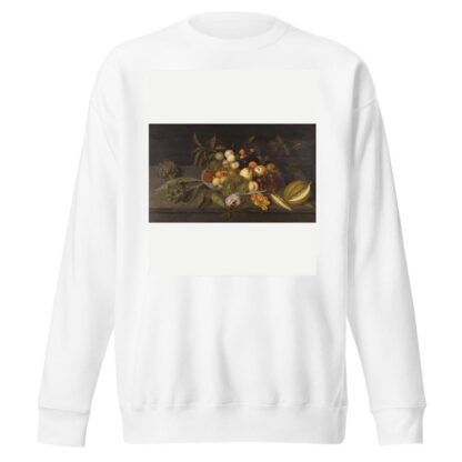 Still Life With Apples, Pears, Grapes And Other Fruits In A Chinese Porcelain Bowl On A Ledge Alongside A Melon by Johannes Bosschaert Sweatshirt