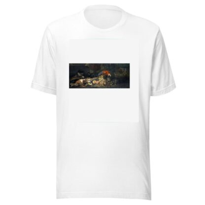 Still Life With Game And Fruits, Parrot, Rabbit And Cat by David de Coninck T-Shirt
