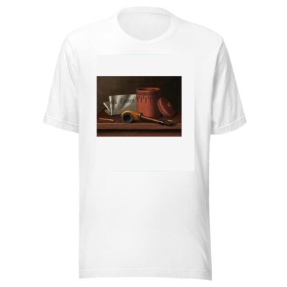 Still Life with New York Times, Tobacco Jar, Pipe and Matches by William Michael Harnett T-Shirt