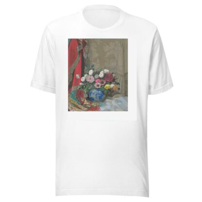Still life with roses, anemones and chrysanthemums in a Chinese vase by Sergei Chekhonin T-Shirt