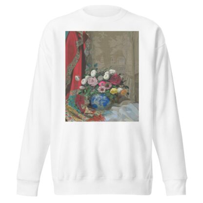 Still life with roses, anemones and chrysanthemums in a Chinese vase by Sergei Chekhonin Sweatshirt