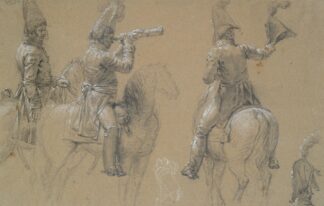 Studies of Mounted Soldiers by Circle of Jean Louis Ernest Meissonier