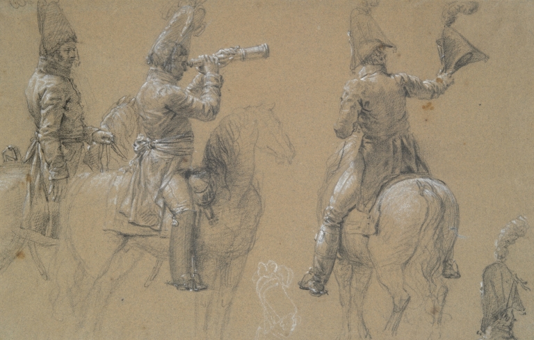 Studies of Mounted Soldiers by Circle of Jean Louis Ernest Meissonier