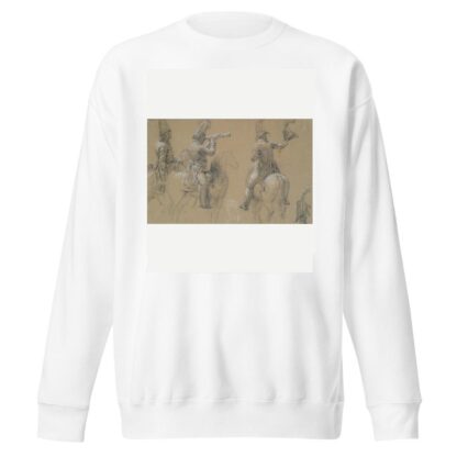 Studies of Mounted Soldiers by Circle of Jean Louis Ernest Meissonier Sweatshirt