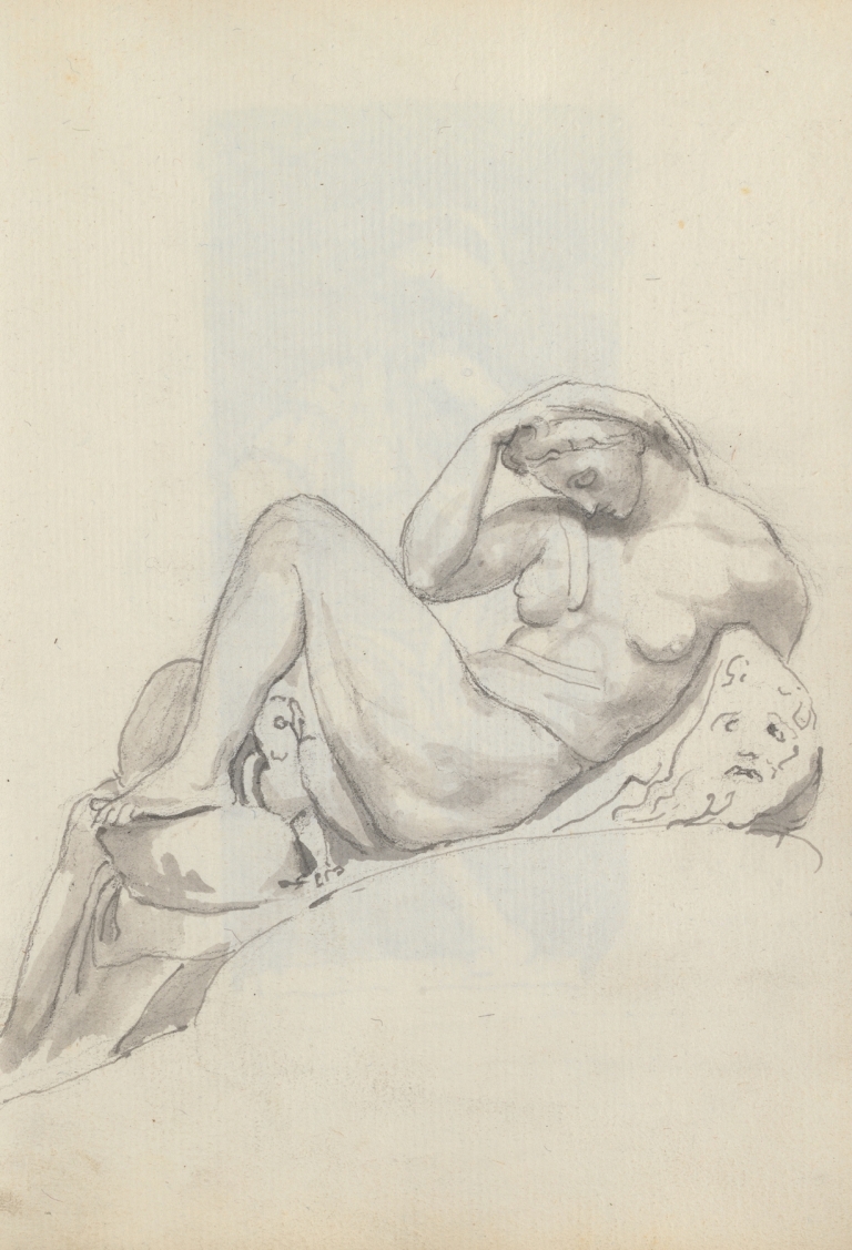 Study of Night by Michelangelo, Tomb of Giuliano de’ Medici, Church of San Lorenzo, Florence by John Flaxman