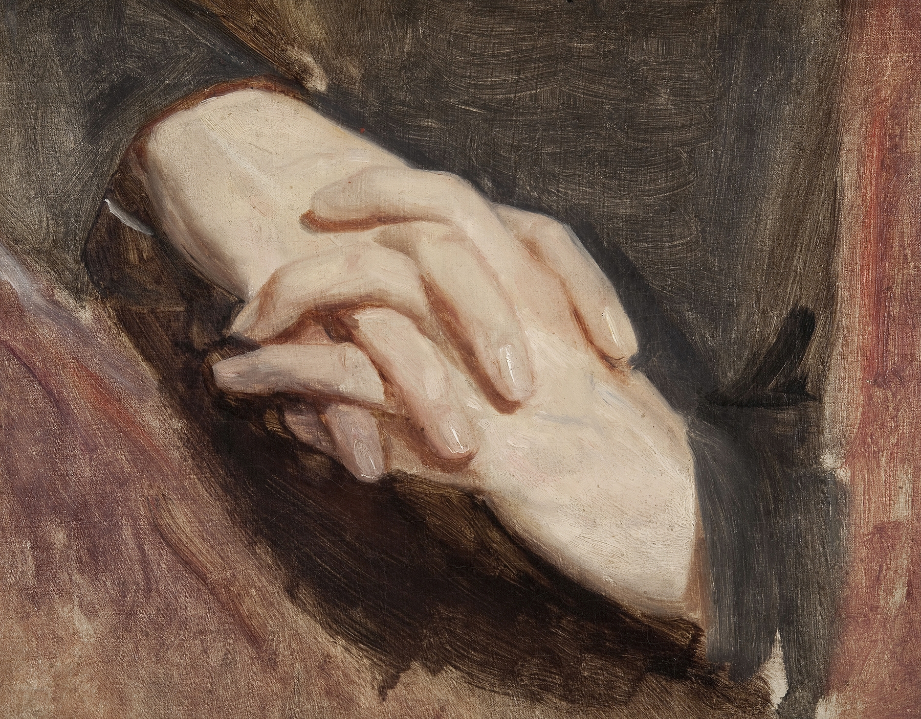 Study of the hands of Sigismund Augustus for the painting “Death of Barbara Radziwiłł” by Józef Simmler