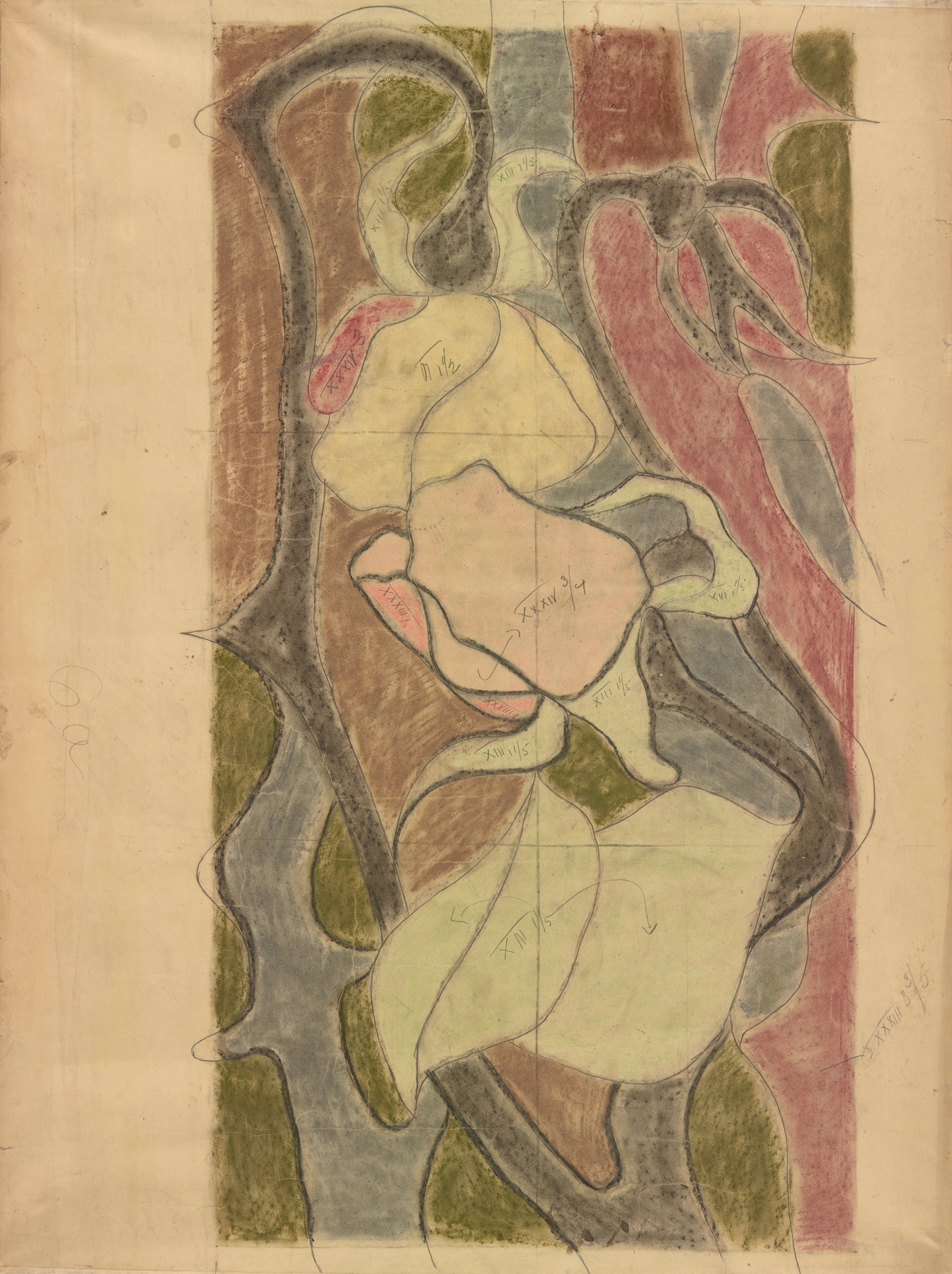 Święty Franciszek. Projekt witraża do prezbiterium kościoła Franciszkanów w Krakowie by Stanisław Wyspiański