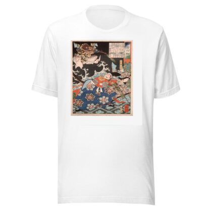 Tawara Tōda Hidesato Protecting the Dragon Woman of Seta from the Giant Millipede by Tsukioka Yoshitoshi T-Shirt