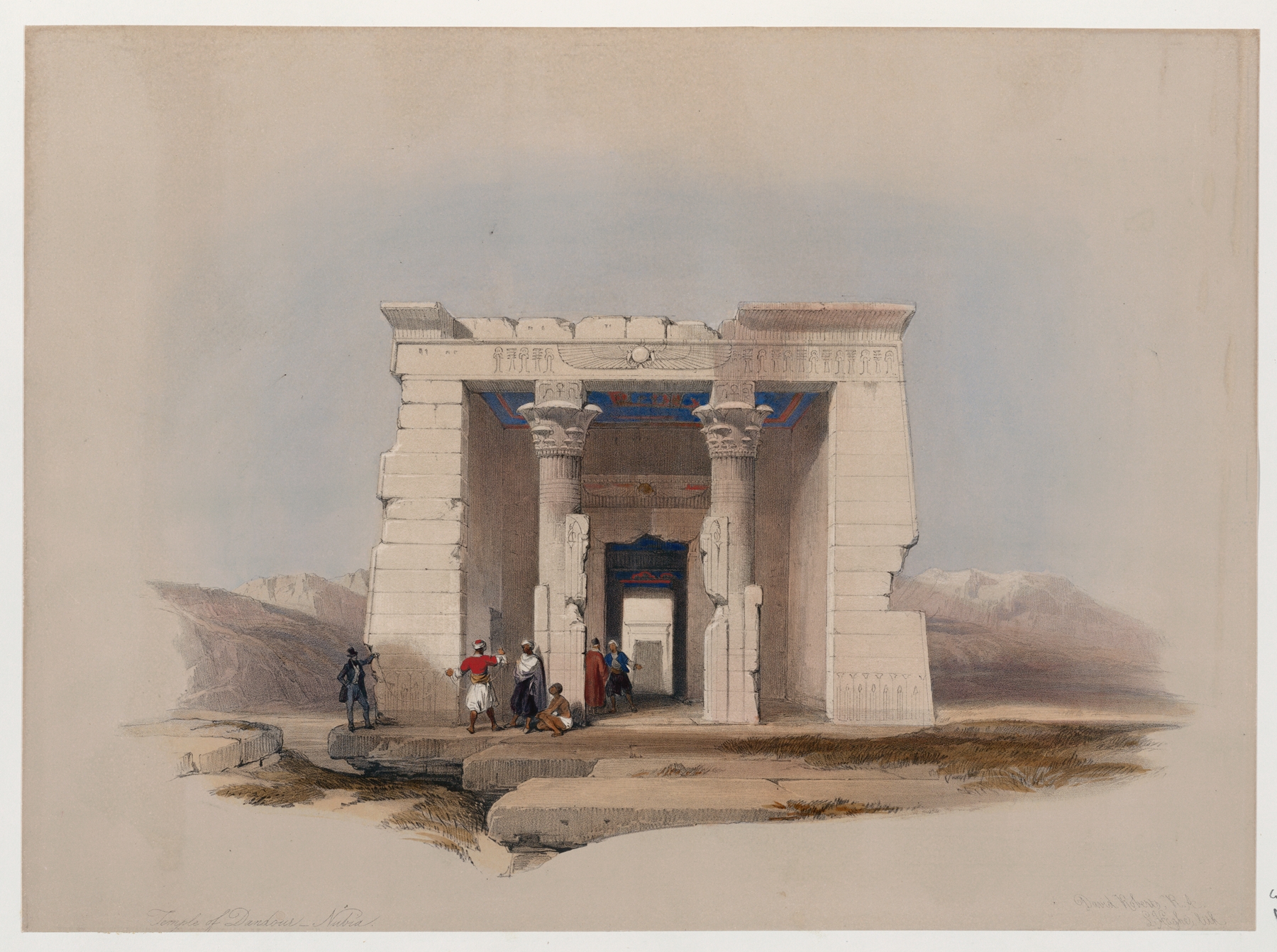 Temple of Dandour [Dendûr], Nubia. by David Roberts