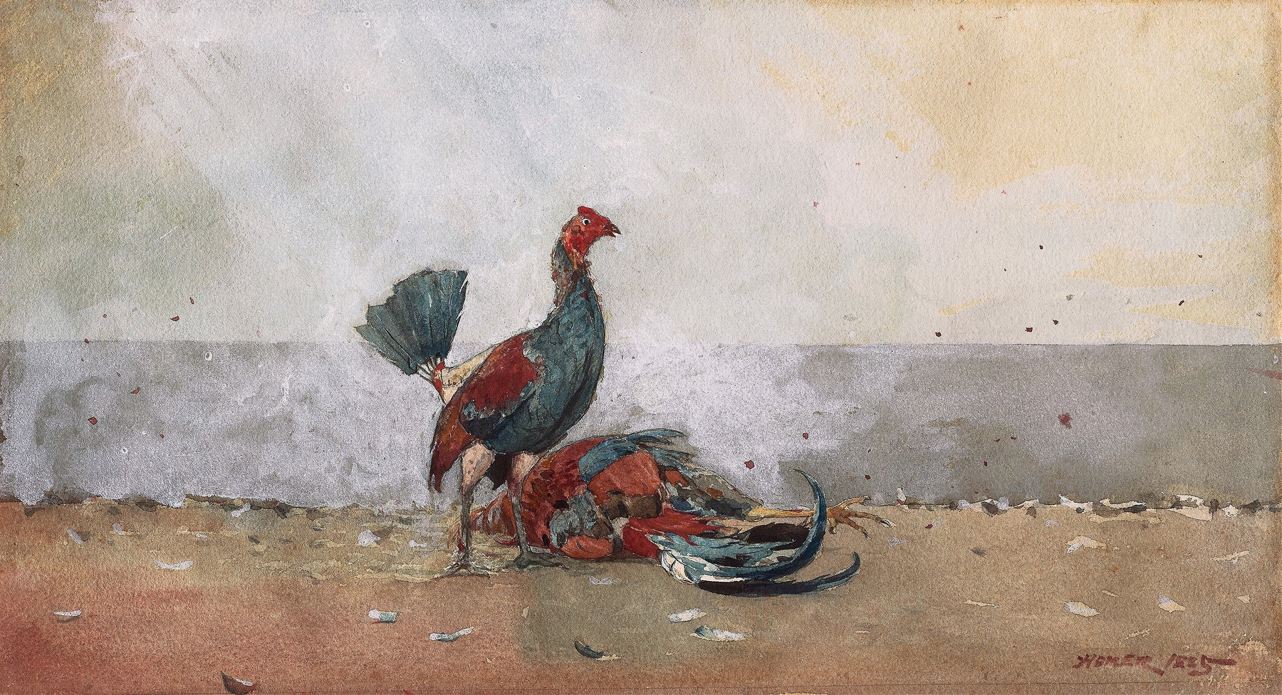 The Cock Fight by Winslow Homer