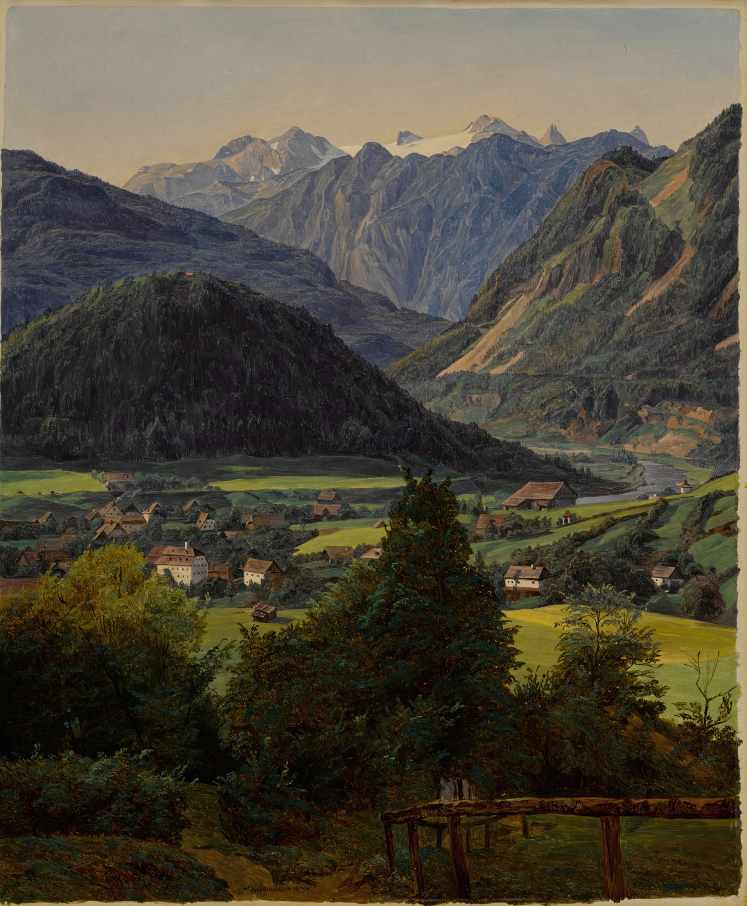 The Dachstein seen from the Sophienplatz by Ferdinand Georg Waldmüller